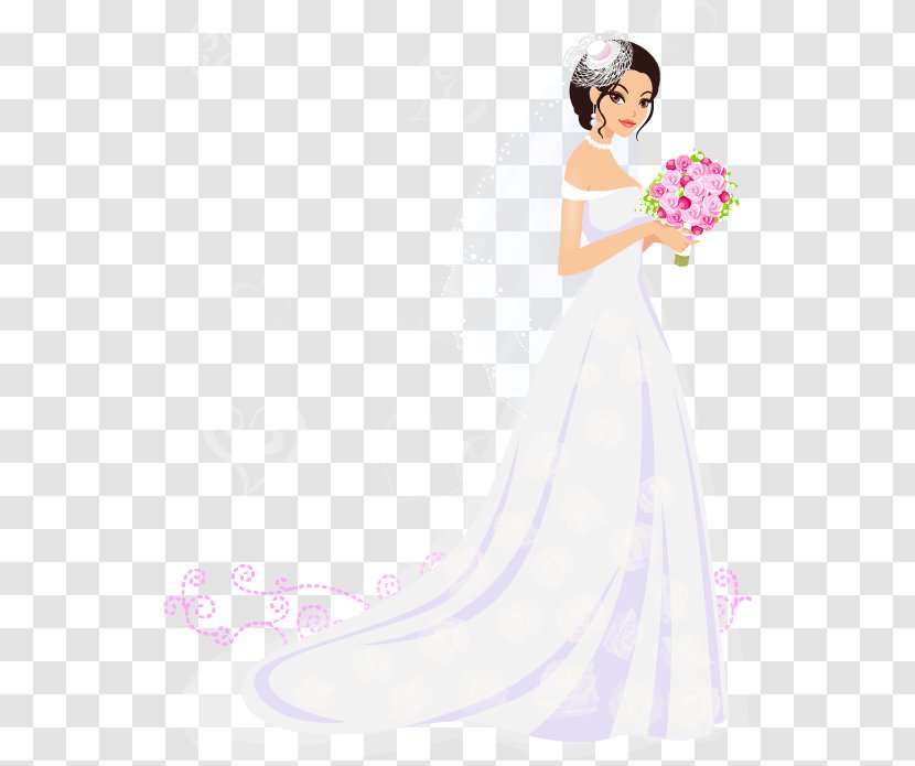 Bride Wedding Dress Euclidean Vector - Cartoon - Beautiful Transparent PNG