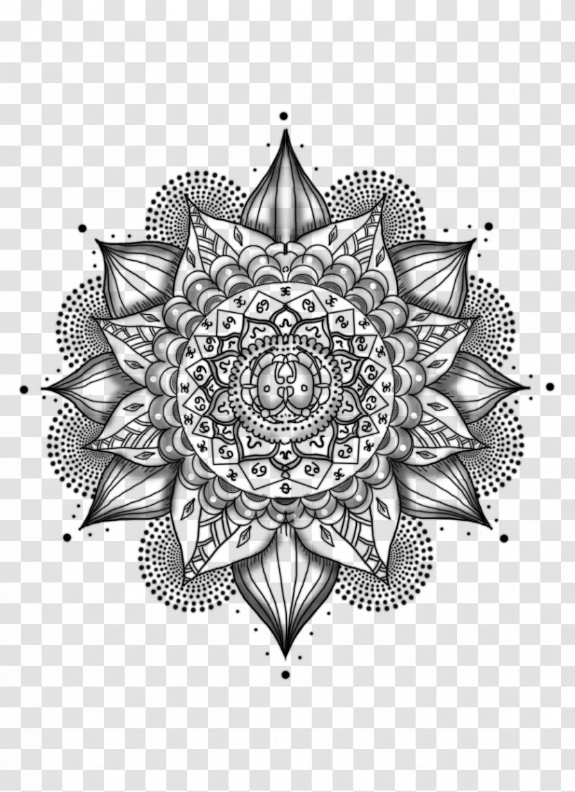 Mandala Tattoo Black-and-gray Mehndi - Pattern - Tattoos Picture Transparent PNG