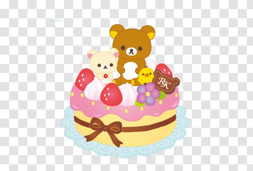 Birthday Cake Rilakkuma Cupcake Bakery - Watercolor Transparent PNG