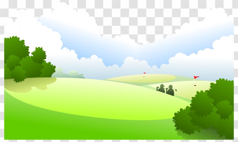 Miniature Golf Course Club - Landscape - Cartoon Clouds Trees Transparent PNG
