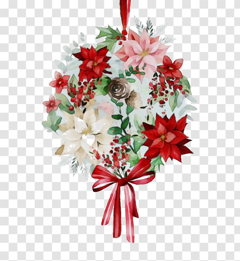 Christmas Decoration - Watercolor - Ornament Artificial Flower Transparent PNG