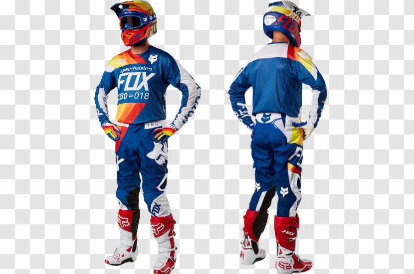 Fox Racing Clothing Uniform Motocross Blue - Outerwear - Moto Cross Transparent PNG