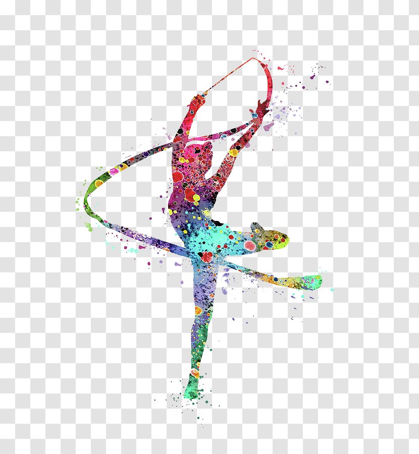 Watercolor Ribbon - Artist - Balance Ballet Dancer Transparent PNG