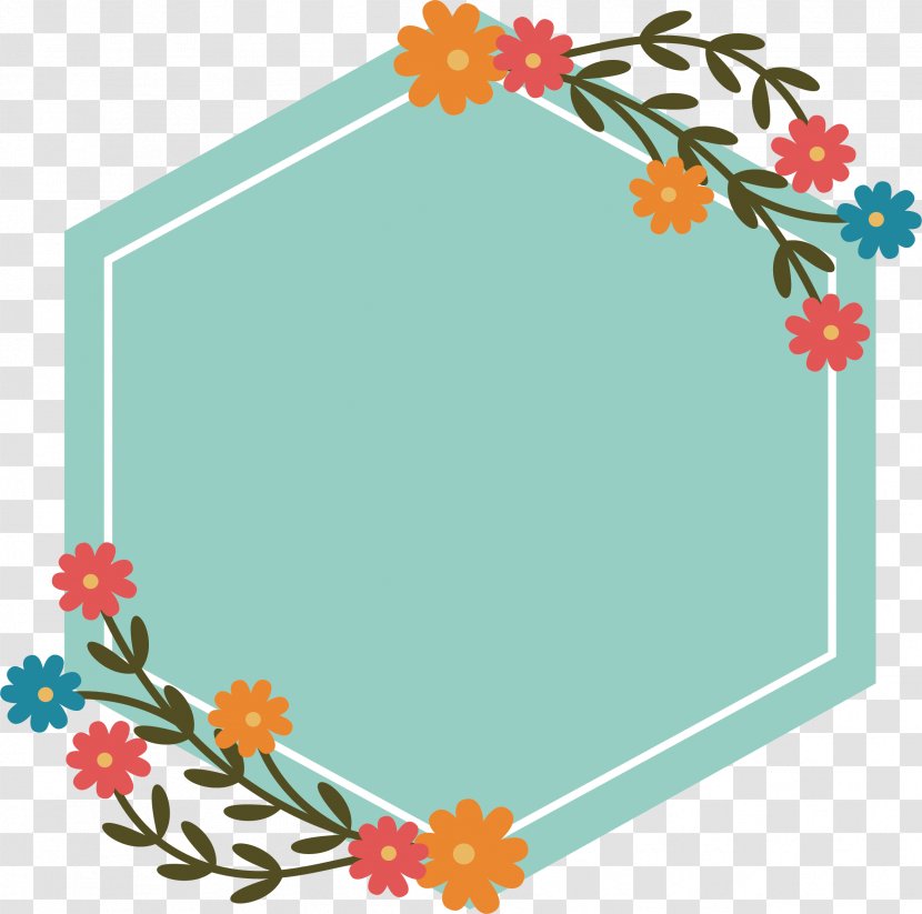 Hexagon Clip Art - Green Hexagonal Flower Title Box Transparent PNG