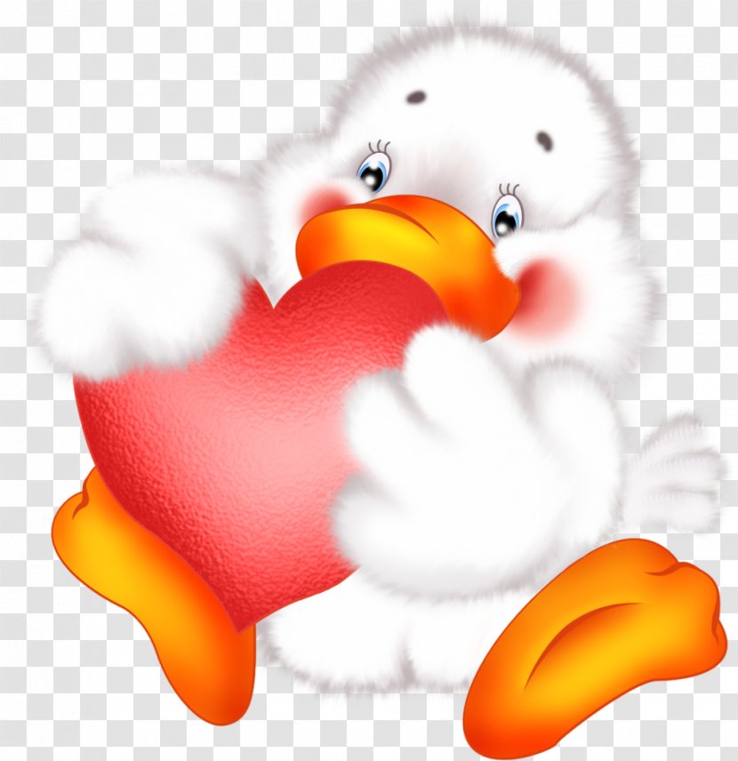 Piglet Clip Art - Water Bird - Cute Duck With Heart Cartoon Free Clipart Transparent PNG