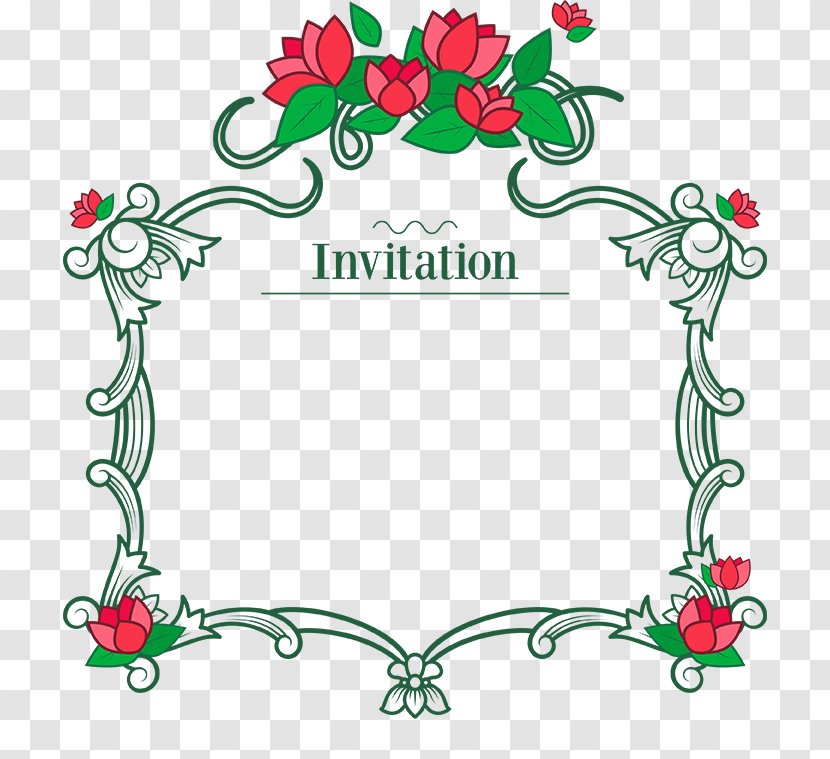 Flower Euclidean Vector - Plant - Red Vine Invitation Card Transparent PNG