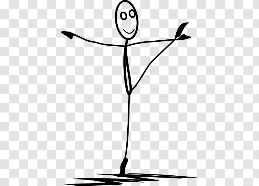 Stick Figure Dance Art - Black And White - Small Kids Man Transparent PNG