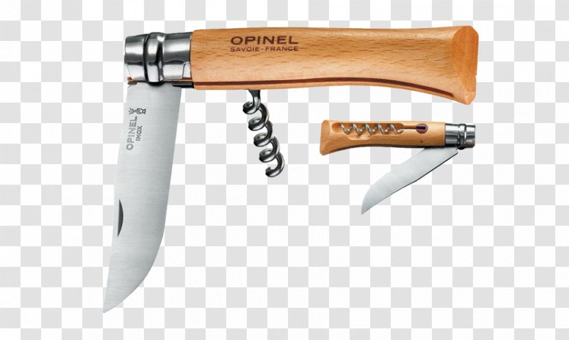 Opinel Knife Corkscrew Pocketknife Blade - Cold Weapon Transparent PNG