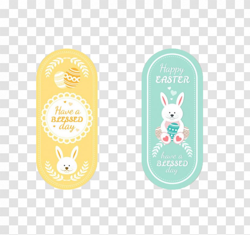 Easter Bunny Egg - Label - Happy Card Transparent PNG