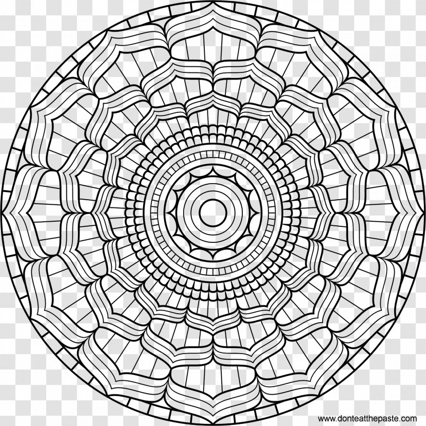 Four-dimensional Space Rotations In 4-dimensional Euclidean Mandala - Black And White - Elephant Motif Transparent PNG