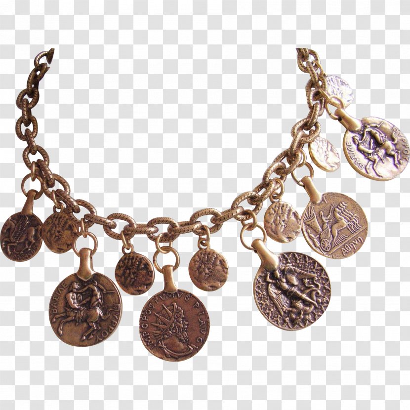 Jewellery Necklace Silver Coin Roman Currency - Dress - Gold Chain Transparent PNG