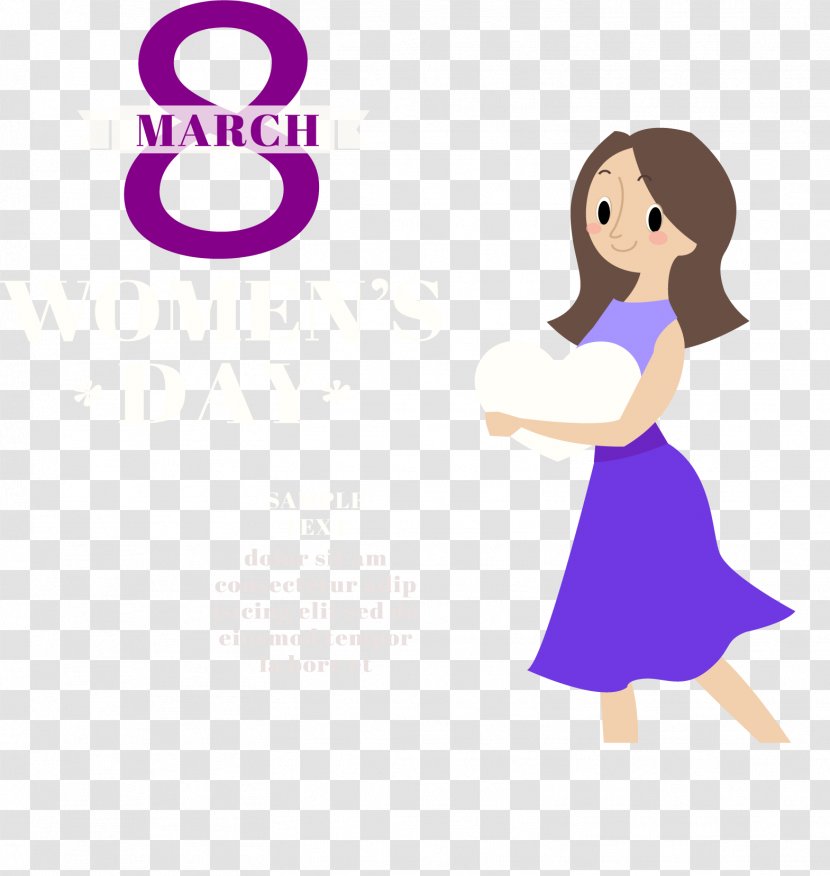 Euclidean Vector Woman Illustration - Flower - Purple Skirt Transparent PNG