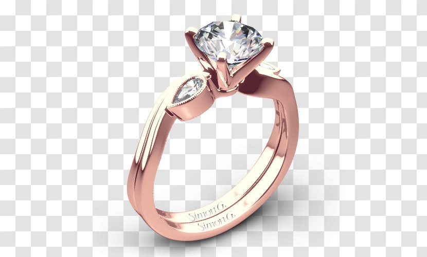 Wedding Ring Moissanite Gold - Colored - Details Transparent PNG