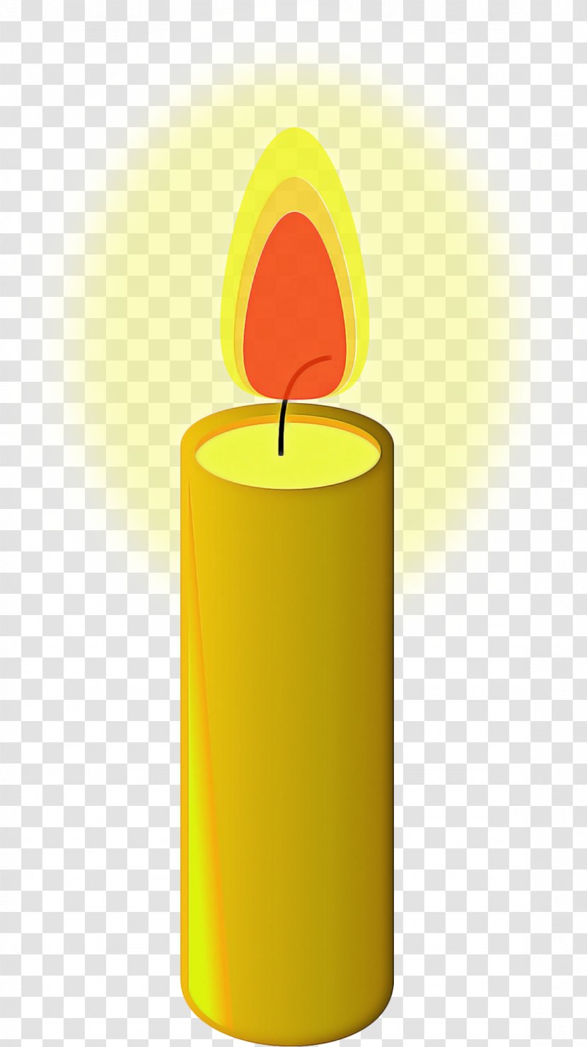 Birthday Candle - Yellow - Flameless Transparent PNG