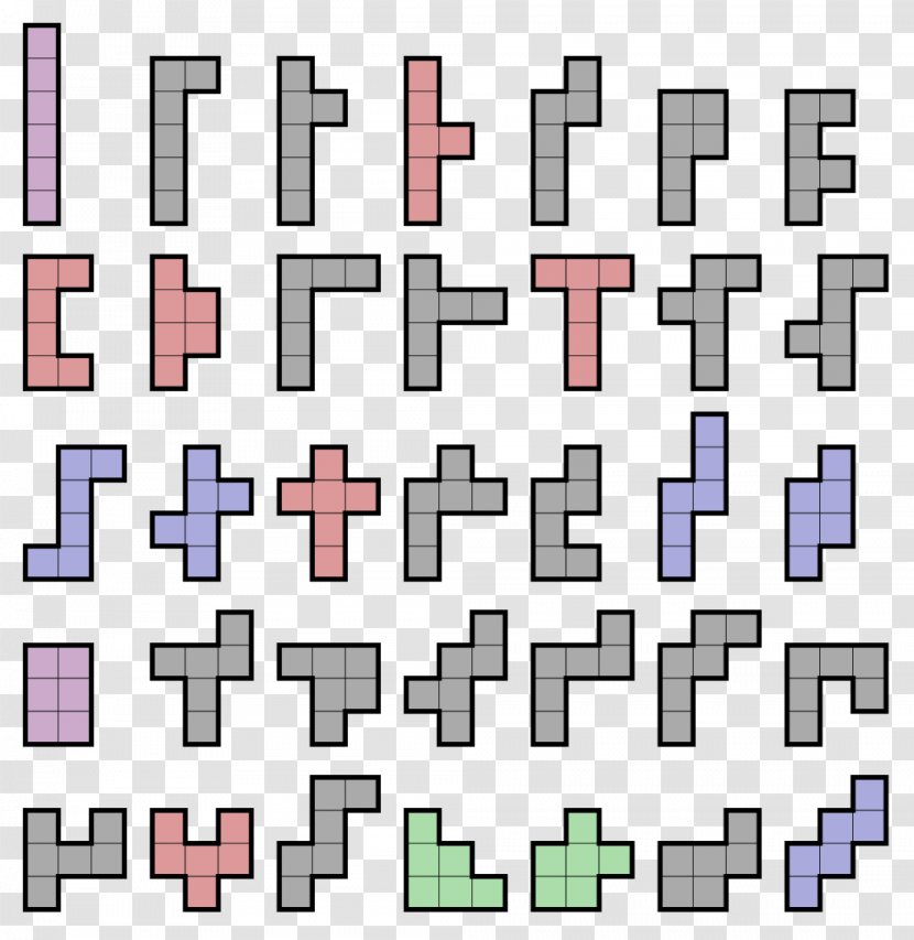 Dominoes Hexomino Polyomino Heptomino Tessellation - Tromino - All Included Transparent PNG