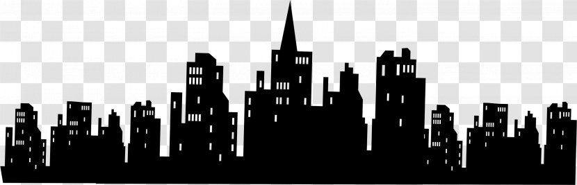 Batman Gotham City Skyline Silhouette Wall Decal Transparent PNG