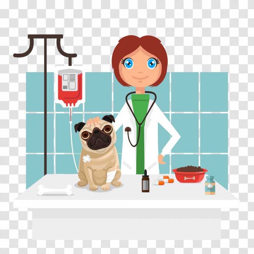 Dog Veterinarian Clip Art - Profession - Cartoon Pet And Doctor Transparent PNG