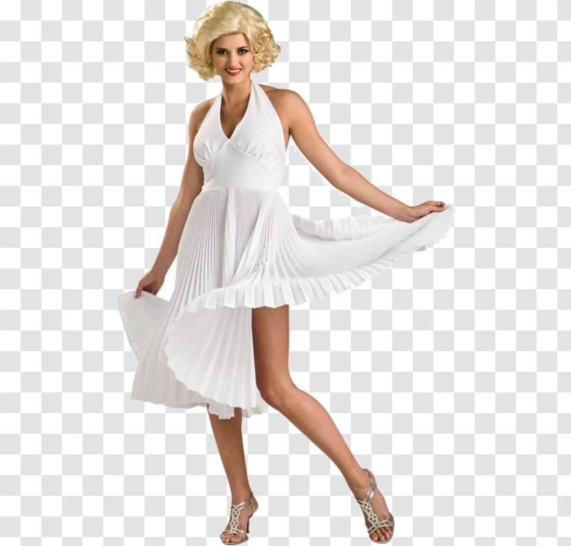 White Dress Of Marilyn Monroe Costume Party - Silhouette Transparent PNG