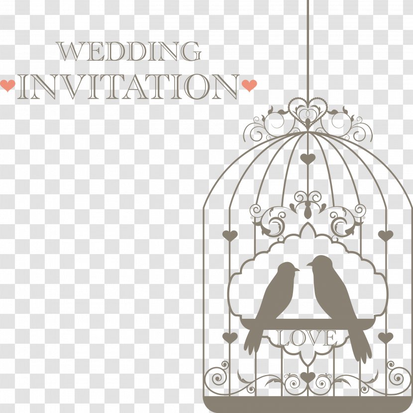 Lovebird Wedding Invitation Birdcage - Brand - Invitations Decorative Birds Fly FIG Double Transparent PNG