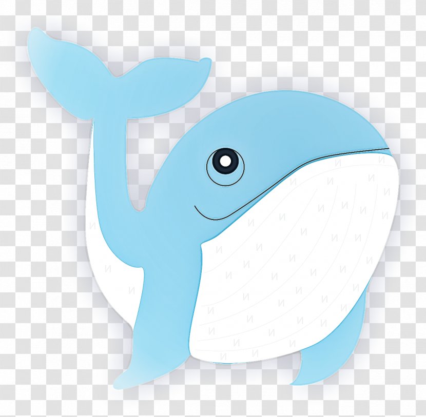 Cartoon Aqua Dolphin Cetacea Turquoise - Fin Blue Whale Transparent PNG