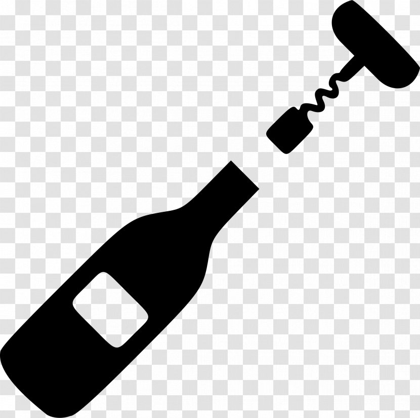 Wine Bottle - Black And White - Drink Transparent PNG