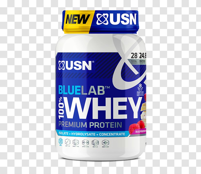 Dietary Supplement Milkshake USN BlueLab 100% Whey Protein - Diet - Raspberry White Chocolate Transparent PNG