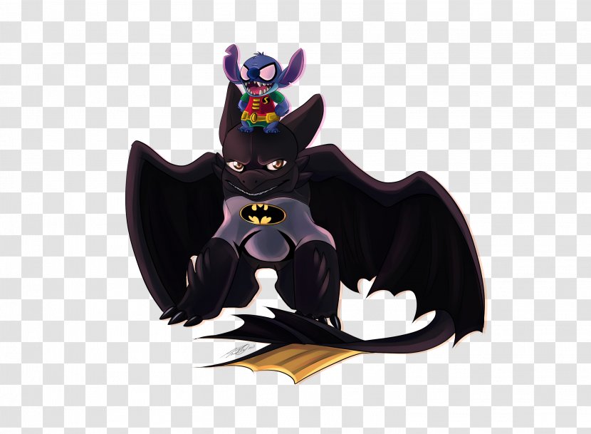 Stitch Batman Toothless Drawing How To Train Your Dragon - Art Transparent PNG