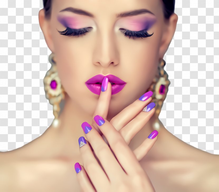 Face Nail Lip Skin Purple - Eyebrow - Eyelash Cheek Transparent PNG