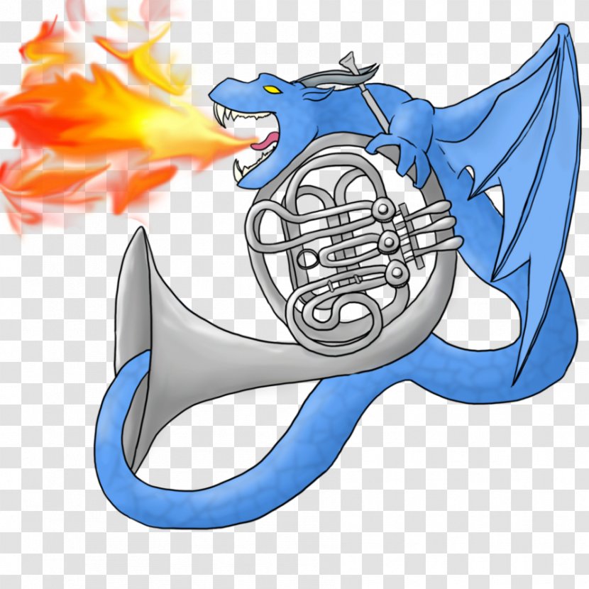 Mellophone French Horns Drawing Horn Section - Dragon Transparent PNG