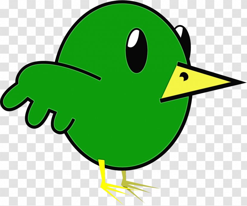 Bird Line Drawing - Green - Mallard Water Transparent PNG