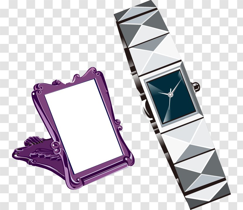 Fashion Accessory Clothing - Vector Pattern Watches Mirror Transparent PNG