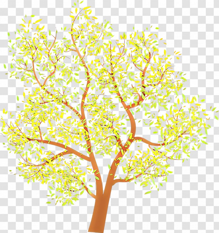 Yellow Tree Branch Plant Leaf - Stem - Flower Twig Transparent PNG