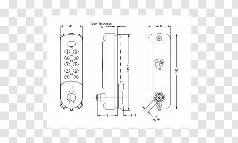 Door Handle Drawing Plumbing Fixtures Lock - Line Transparent PNG