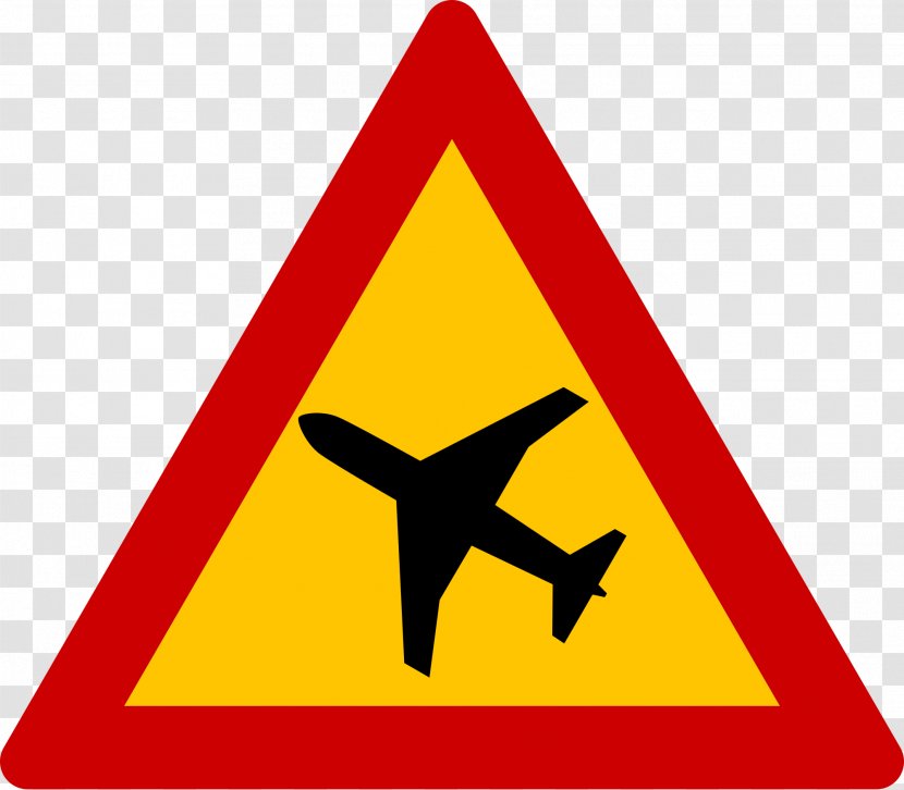 Aircraft Airplane Traffic Sign Warning - Stock Photography Transparent PNG