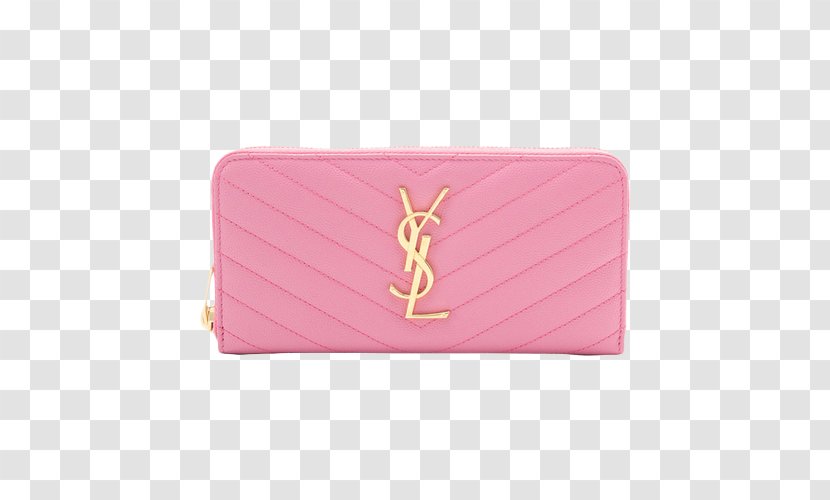 Wallet Zipper Handbag Pink - Yves Saint Laurent Leather Ms. Long Transparent PNG