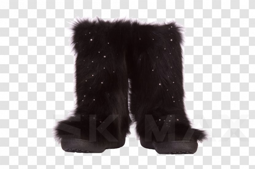Snow Boot Fur Clothing Shoe - Black Fox Transparent PNG