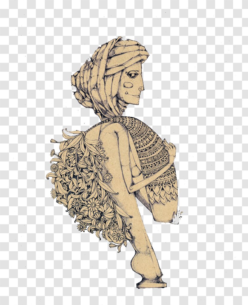 Illustration - Flower - Hand Drawn Woman Transparent PNG