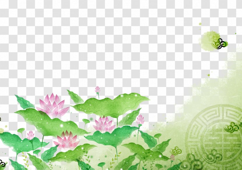 Qingming Download - Watercolor Painting - Lotus Transparent PNG