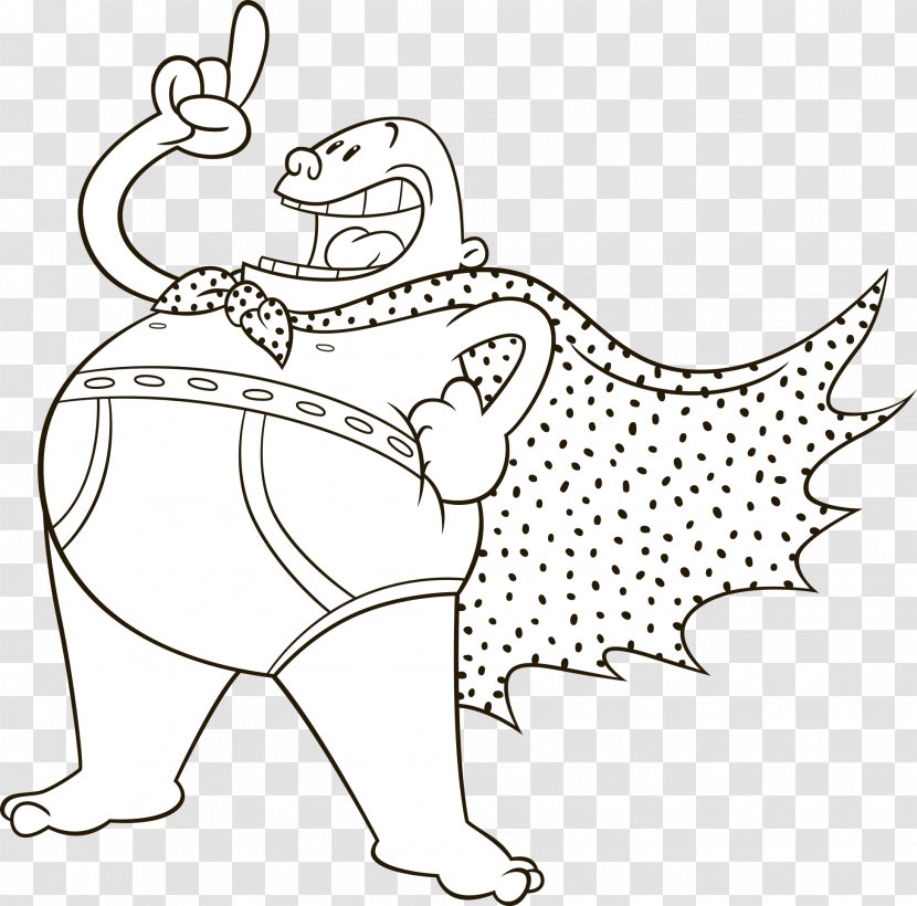 Coloring Book Captain Underpants Drawing Page - Comic Transparent PNG