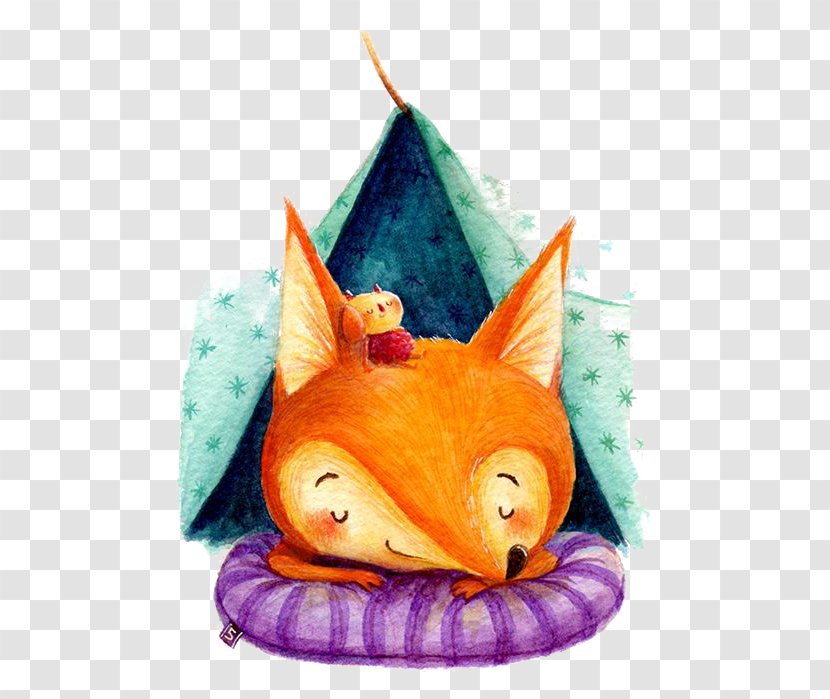 Red Fox Drawing Watercolor Painting Illustration - Idea - Cartoon Transparent PNG