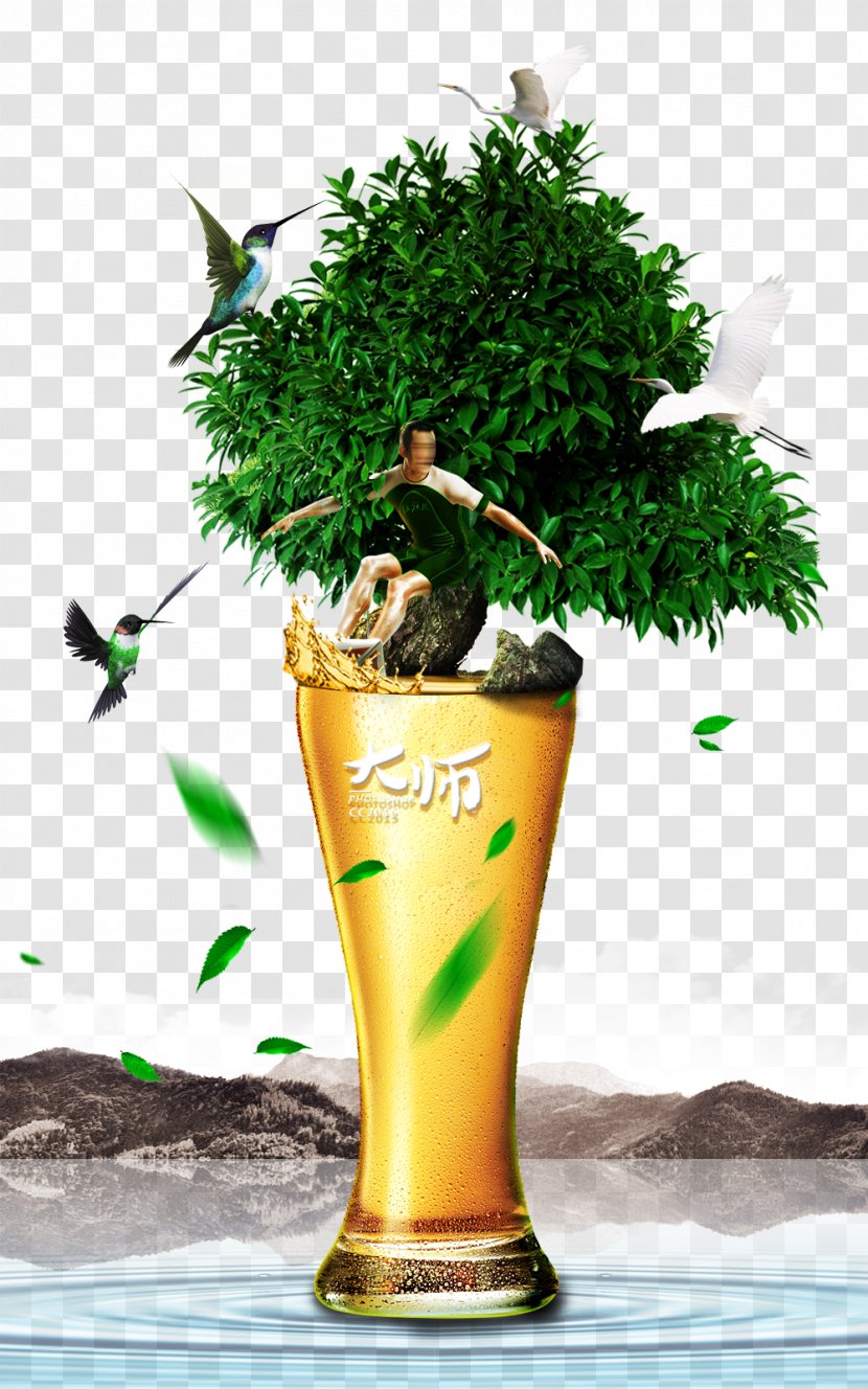 Beer Drink - Computer Graphics - Green Drinks Creative Advertising Transparent PNG