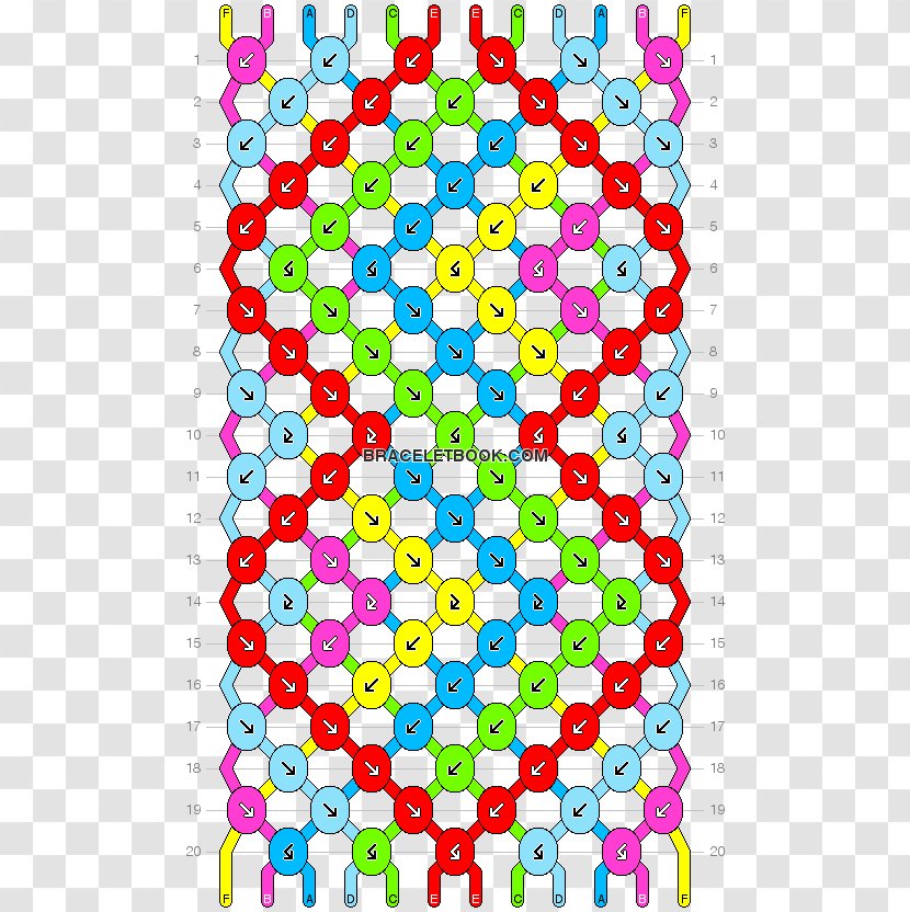 Friendship Bracelet Rainbow Loom Pattern - Diamond Transparent PNG