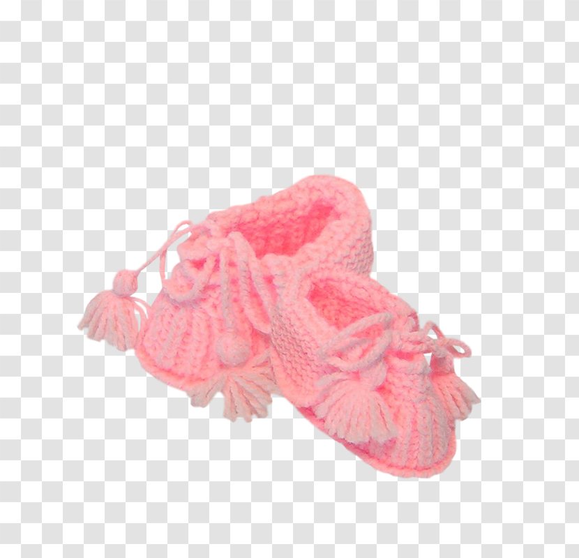 Slipper Shoe Knitting - Childrens Clothing - Pink Shoes Transparent PNG