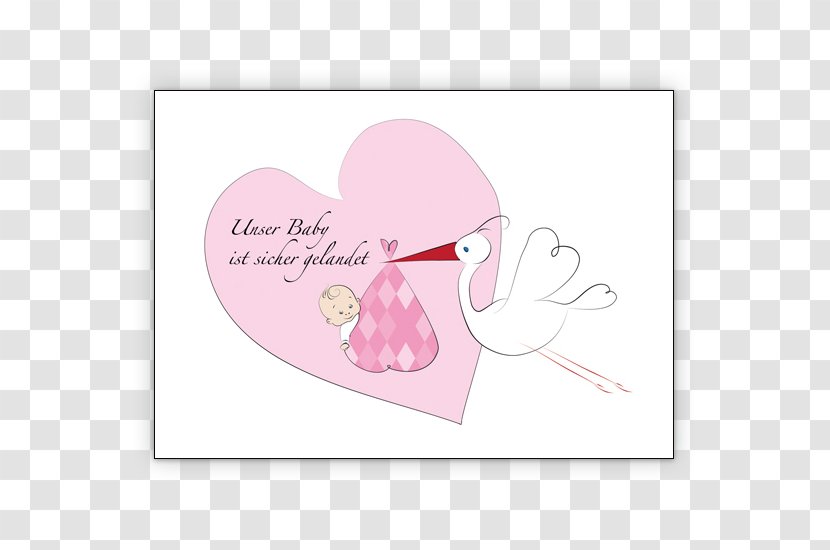 Greeting & Note Cards Pink M Water Bird RTV - Heart Transparent PNG