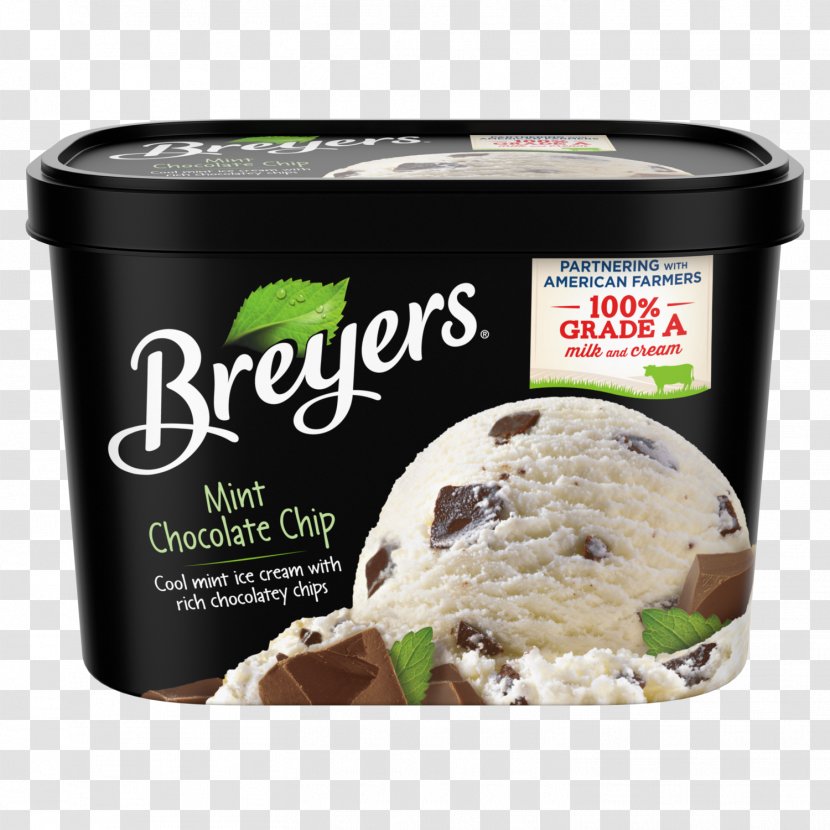 Ice Cream Mint Chocolate Chip Breyers - Cookie Dough Transparent PNG