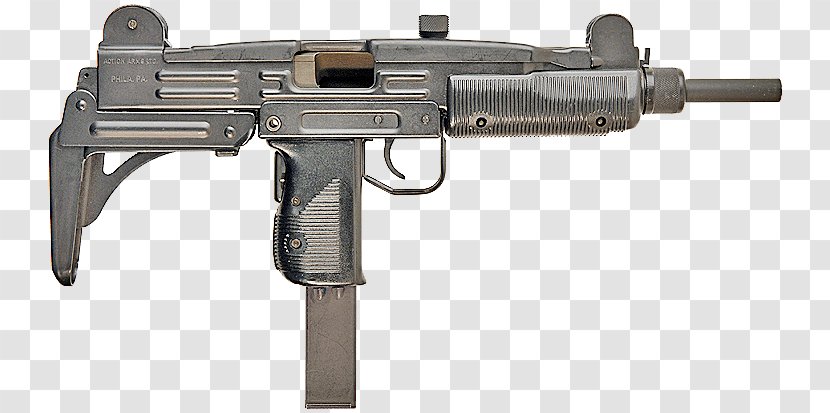 IMI Mini Uzi Firearm Submachine Gun Micro - Watercolor Transparent PNG