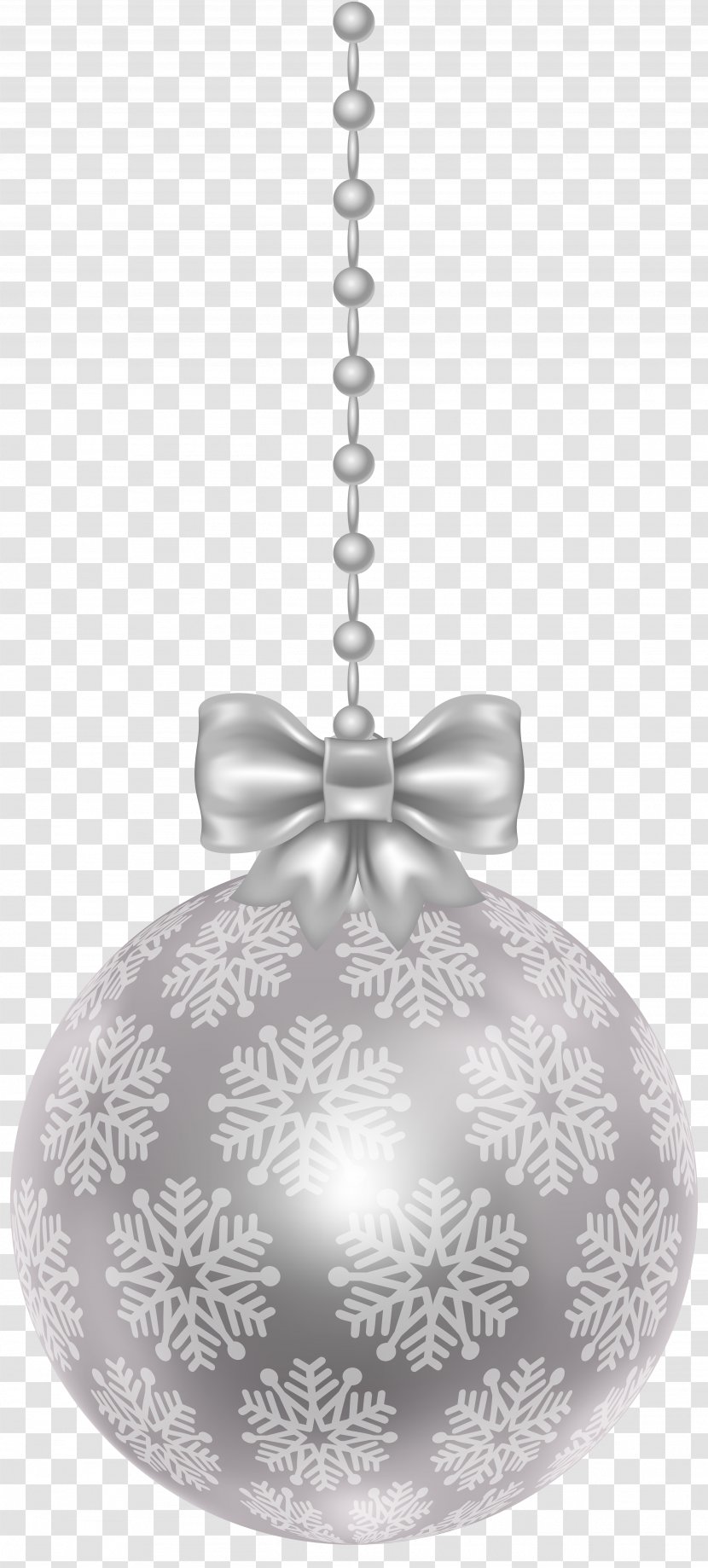 Christmas Ornament Decoration White Clip Art - Silver Transparent PNG