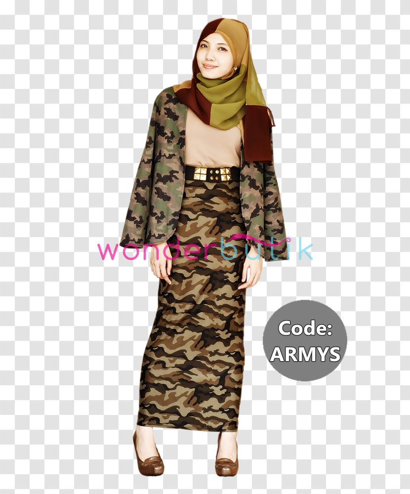 Robe Pencil Skirt Camouflage Military - Shawl - Baju Raya Transparent PNG