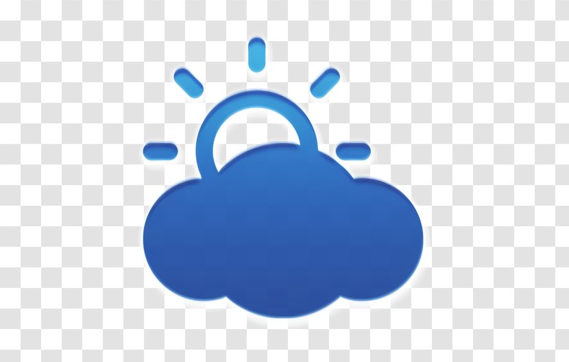 Cloud Icon Sun - Electric Blue Transparent PNG