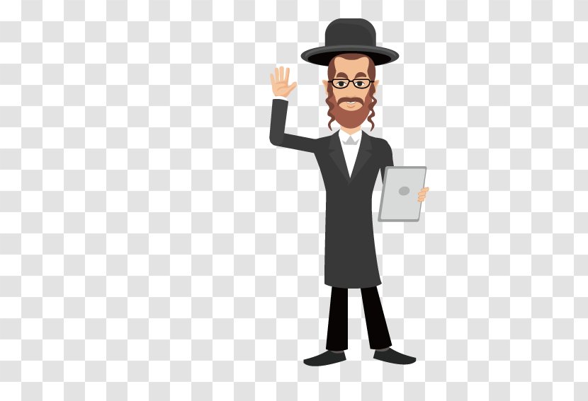 Orthodox Judaism Hasidic Rabbi Clip Art - Take Apple Notebook People Waving Transparent PNG